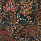 FL61129 Dreaming Garden Motif Flourish Blue and Orange Wallpaper By Galerie