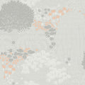 Fairytale Leaves Motif Flourish Grey and Pink Wallpaper By Galerie
