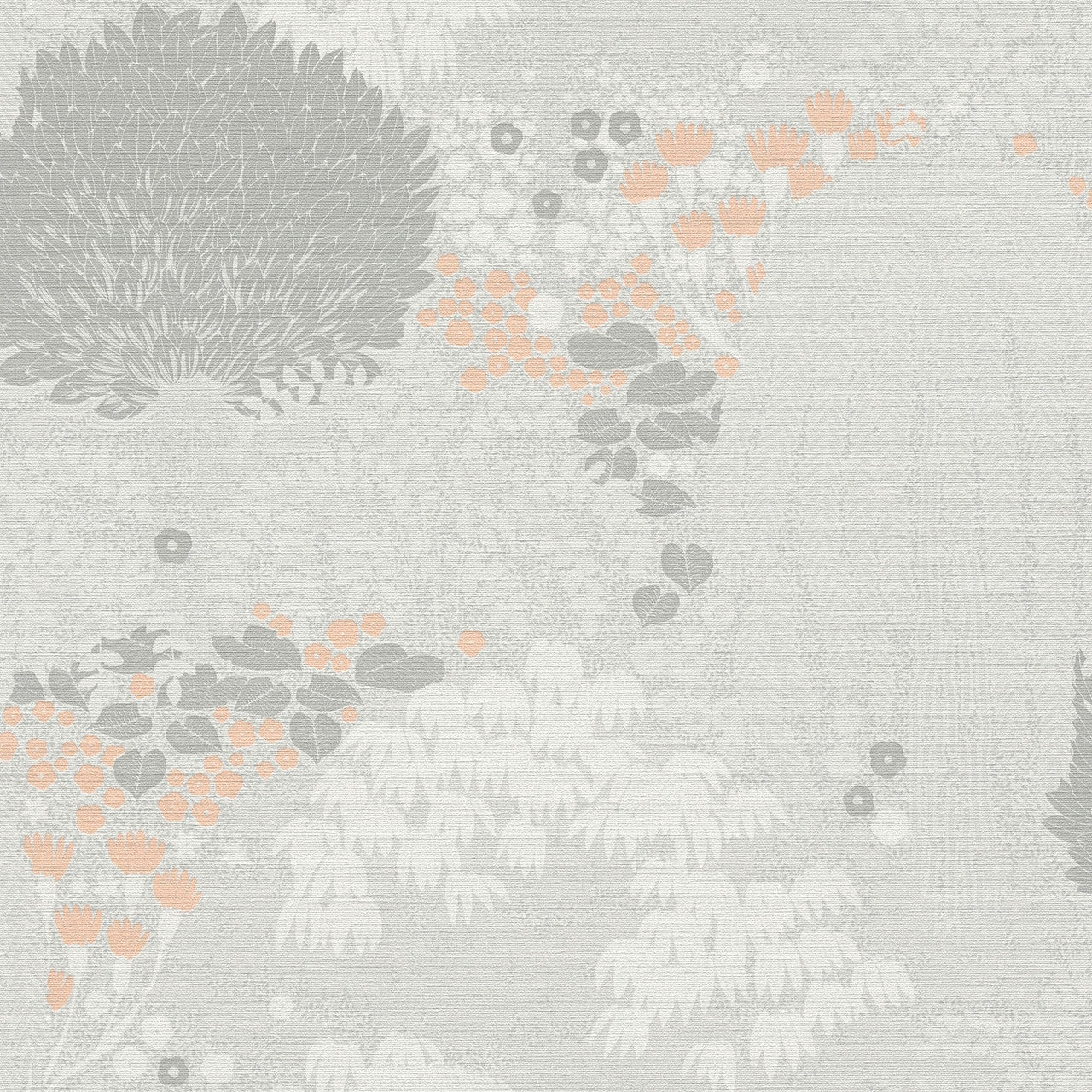FL61130 Fairytale Leaves Motif Flourish Grey and Pink Wallpaper By Galerie