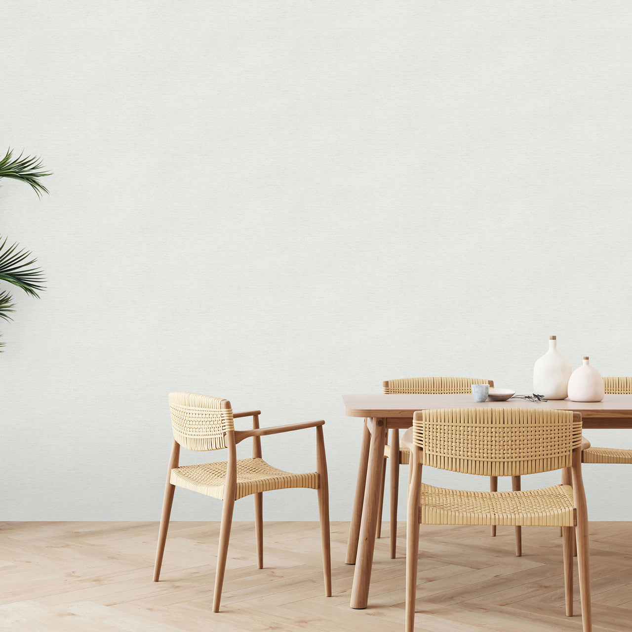 FL61136 Textile Structure Flourish Grey and White Wallpaper By Galerie