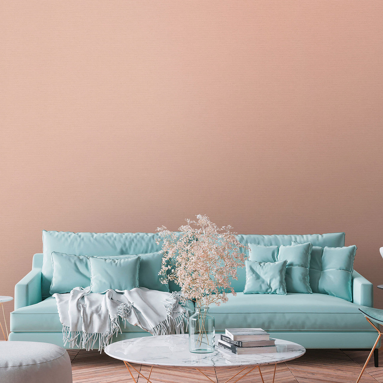 FL61140 Textile Structure Flourish Pink Wallpaper By Galerie