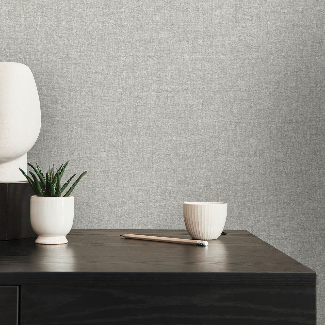 FL61151 Textile Structure Flourish Beige and Grey Wallpaper By Galerie