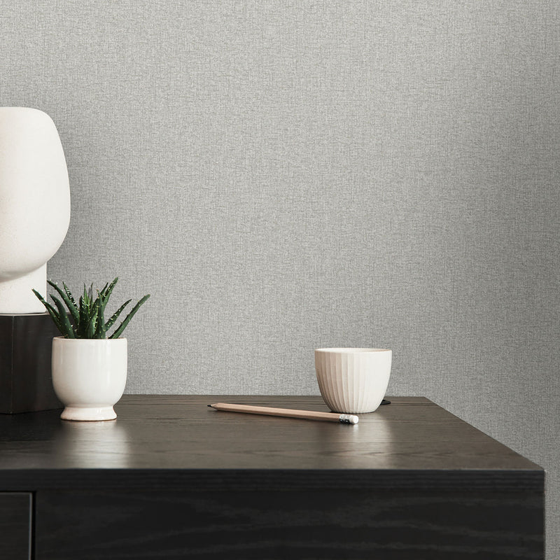 FL61151 Textile Structure Flourish Beige and Grey Wallpaper By Galerie