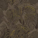 Jungle Leaves Motif Flourish Brown and Metallic Wallpaper By Galerie