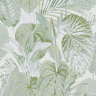 FL61159 Jungle Leaves Motif Flourish Grey and Green Wallpaper By Galerie