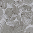 FL61160 Jungle Leaves Motif Flourish Grey and Black Wallpaper By Galerie