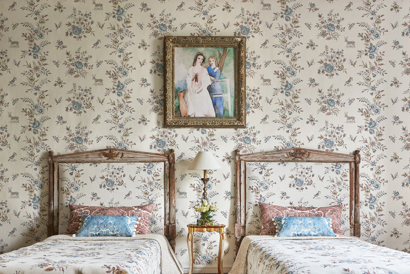 Nantessa Marron Entente Cordiale Fabric by Lewis & Wood