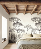 Forest Of Pinea Noir Et Blanc Moonlight 3 Mural by Caselio