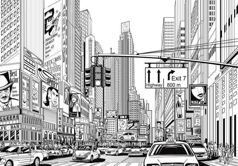 FR10621-8 Cartoon City (400 x 280 cm) Panorama Mural by Rebel Walls