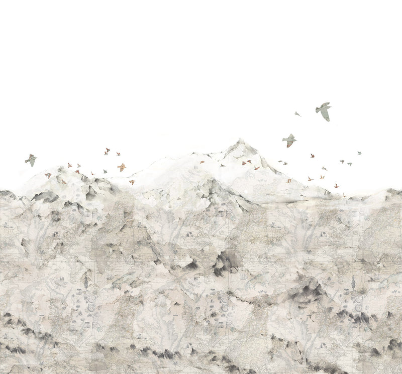 FR13871-8 Paper Mountains (400 x 280 cm) Maps Mural by Rebel Walls