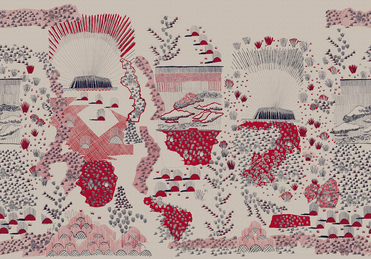 FR17935-8 Ayers Rock Sandstone (400 x 280 cm) Zandra Rhodes Mural by Rebel Walls
