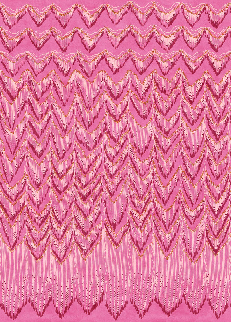 FR17941-4 Fringed Follies Hot Pink (200 x 280 cm) Zandra Rhodes Mural by Rebel Walls