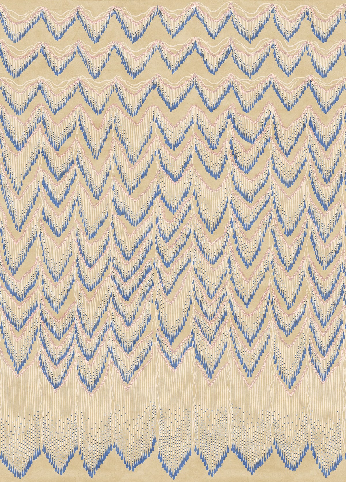 FR17944-4 Fringed Follies Custard (200 x 280 cm) Zandra Rhodes Mural by Rebel Walls