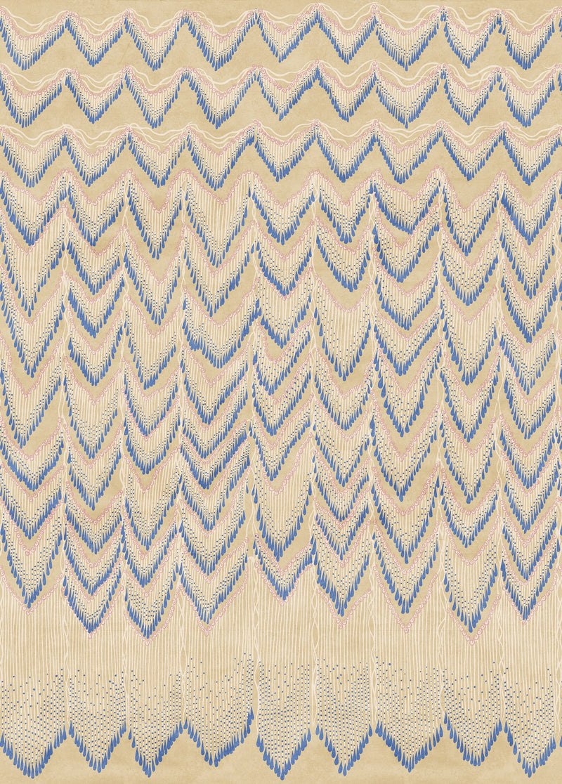 FR17944-4 Fringed Follies Custard (200 x 280 cm) Zandra Rhodes Mural by Rebel Walls