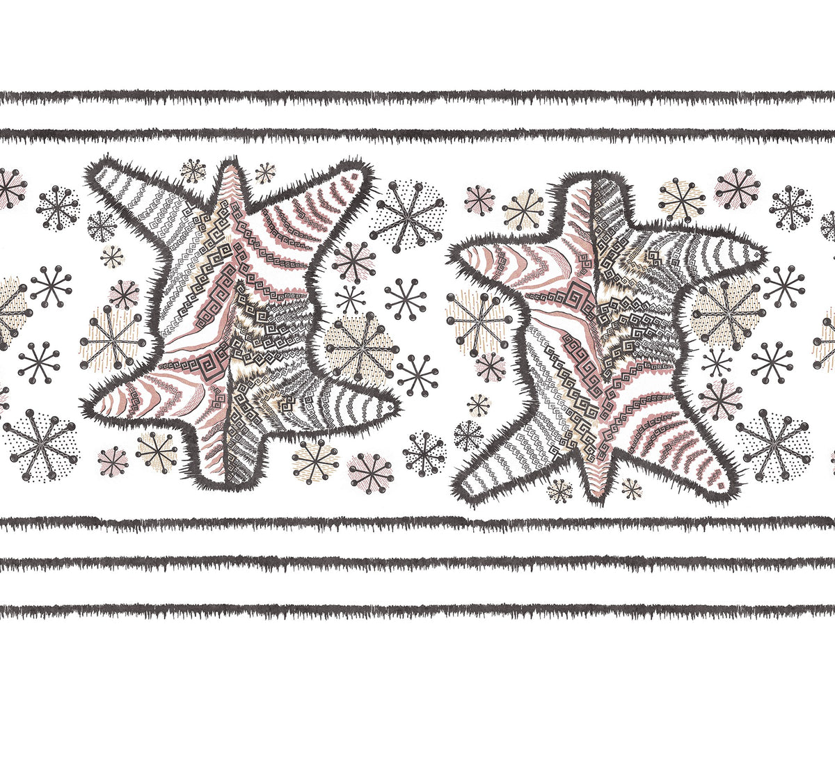 FR17951-6 Zebra Skin Pastel (300 x 280 cm) Zandra Rhodes Mural by Rebel Walls