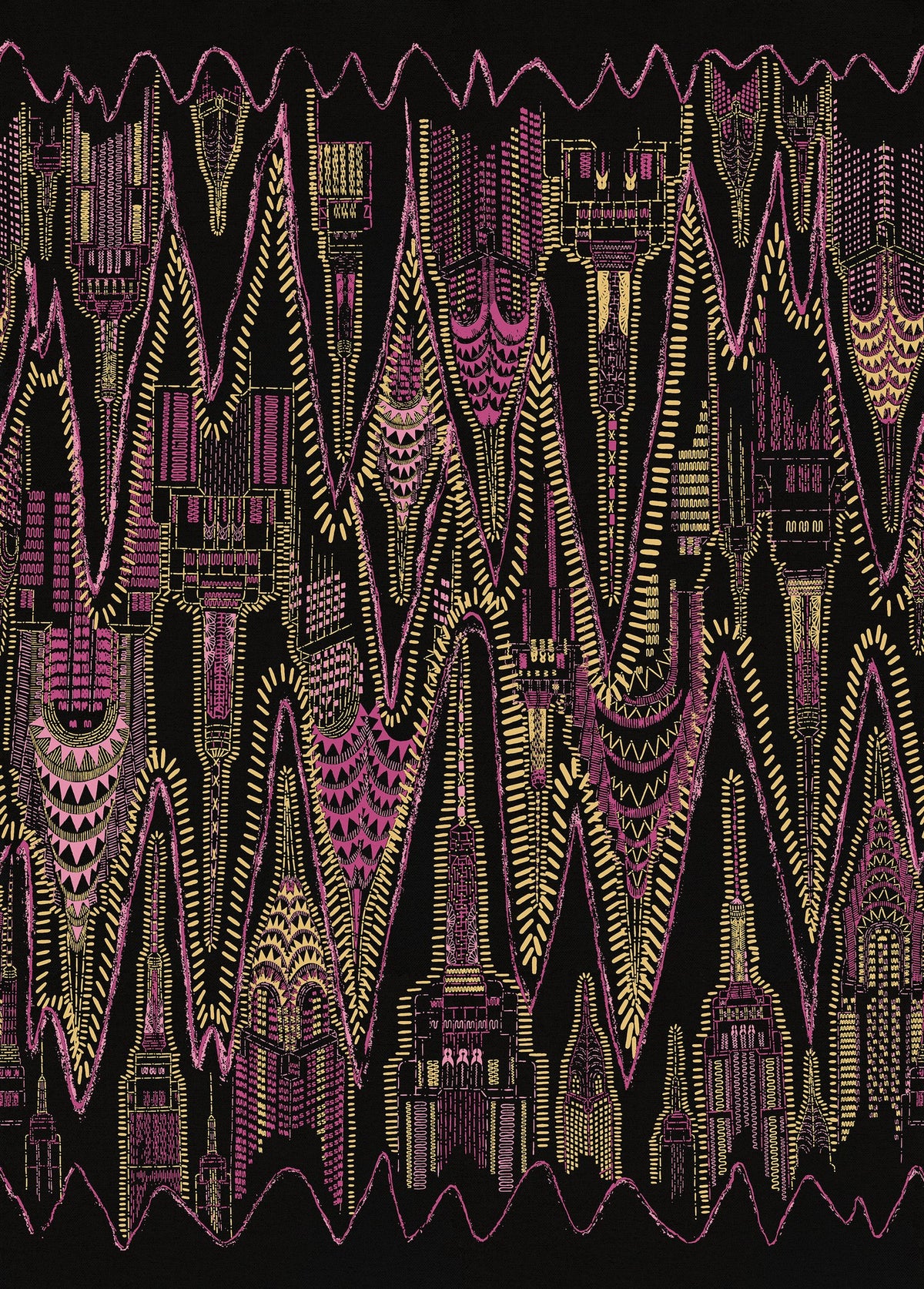 FR17961-4 Manhattan Disco Hour (200 x 280 cm) Zandra Rhodes Mural by Rebel Walls
