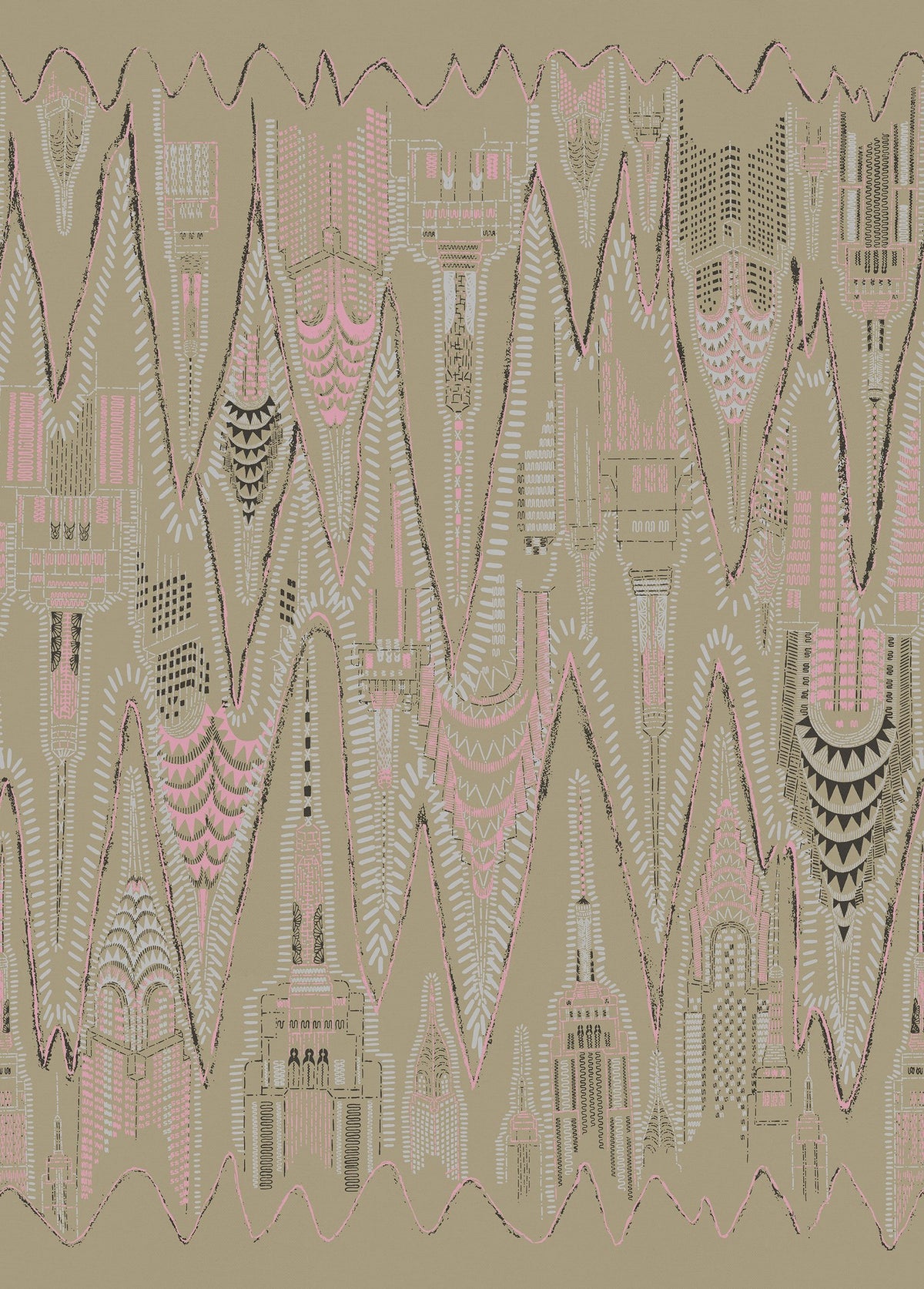 FR17965-4 Manhattan Sandstone (200 x 280 cm) Zandra Rhodes Mural by Rebel Walls