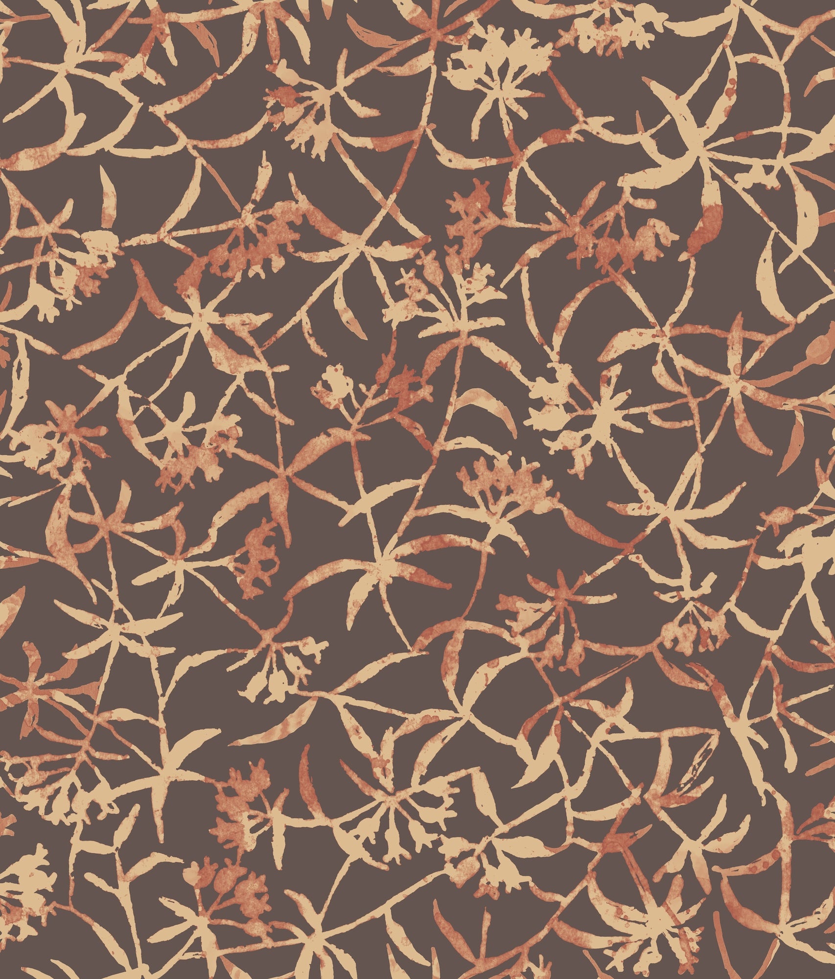 FRA50144W Entwine Dark Maple Wallpaper by Ohpopsi