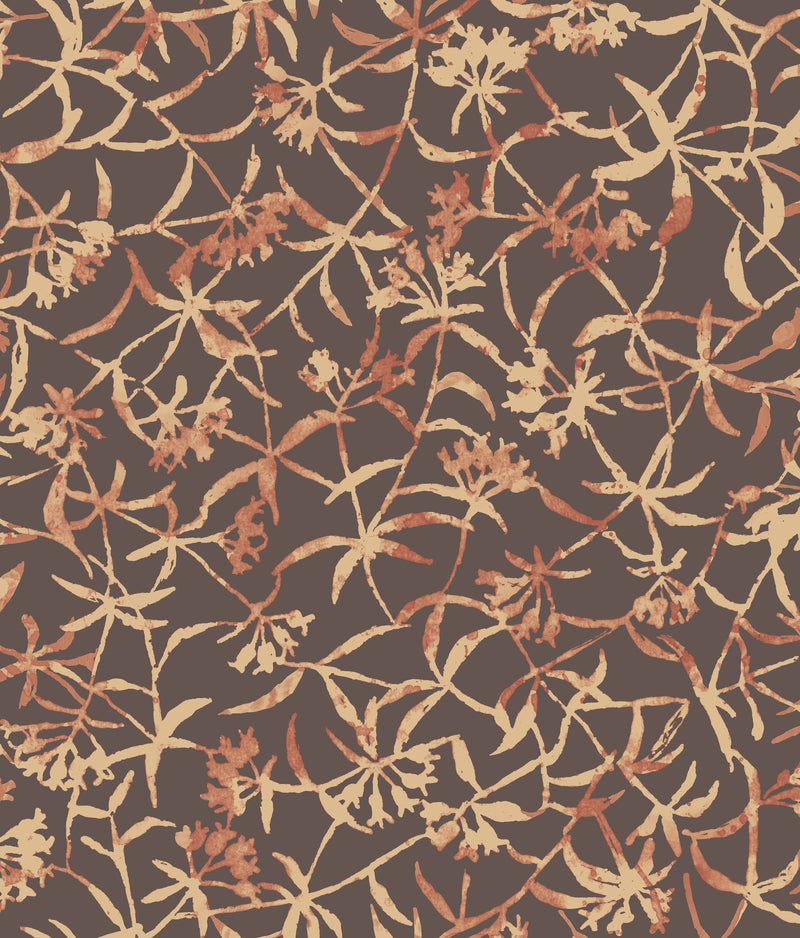 FRA50144W Entwine Dark Maple Wallpaper by Ohpopsi