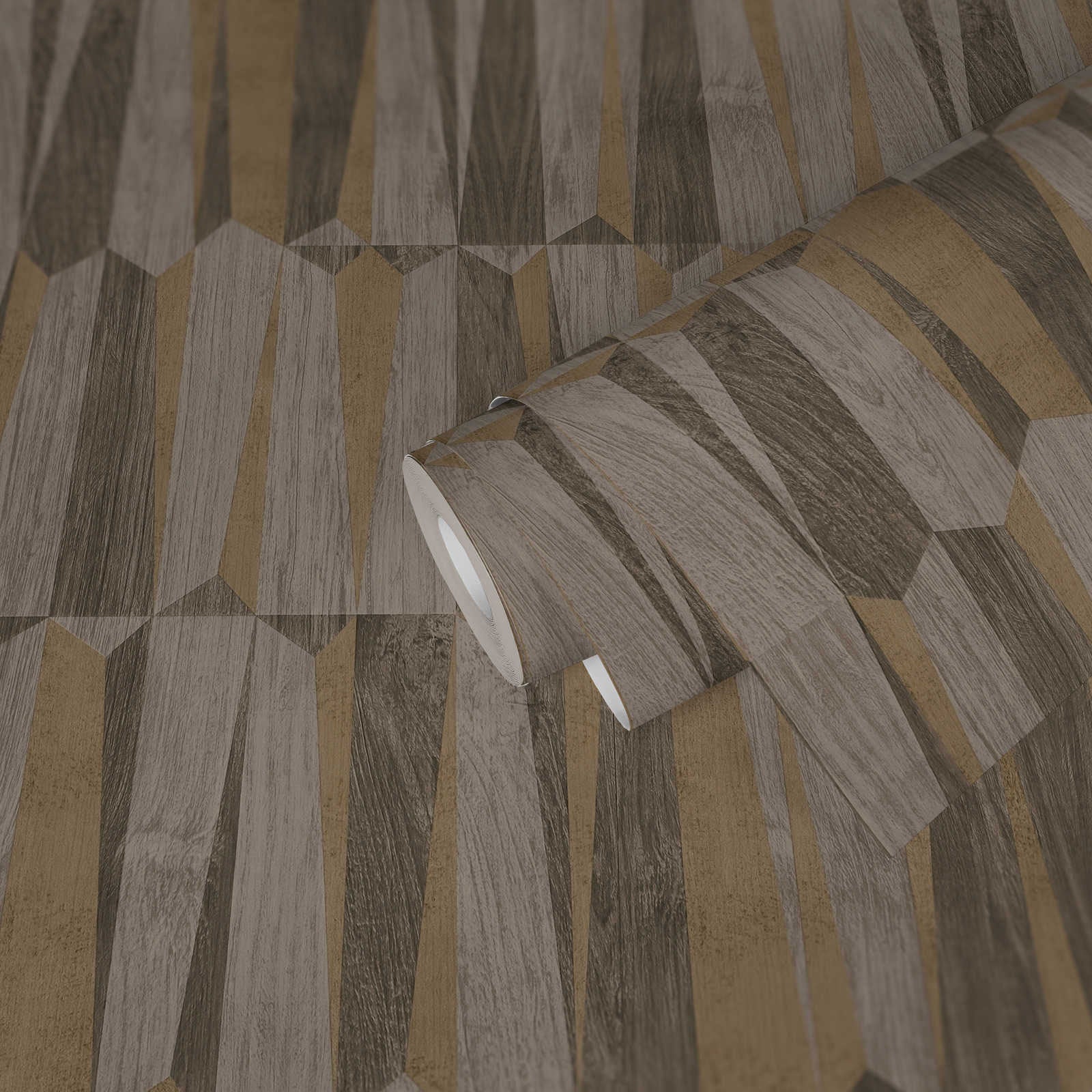 FS72017 Geo Point Wood Effect Fusion Wallpaper By Galerie