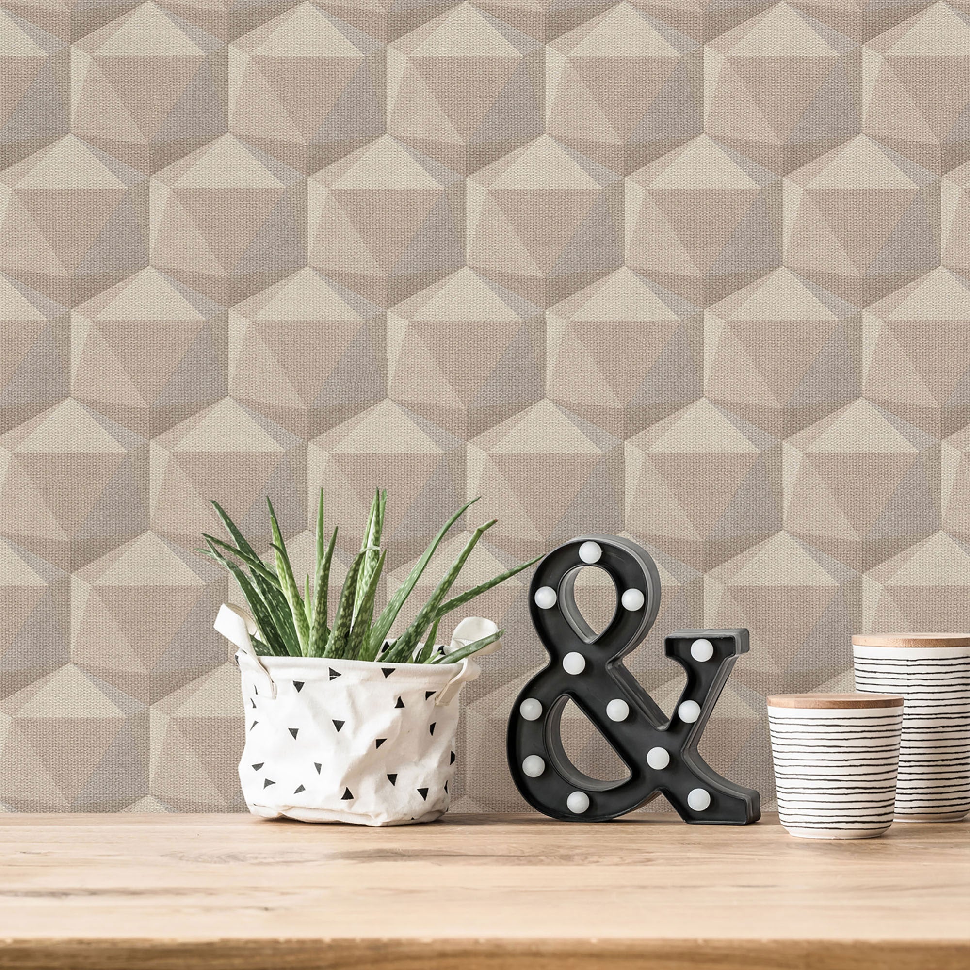 FS72022 Geometric Motif Fusion Wallpaper By Galerie