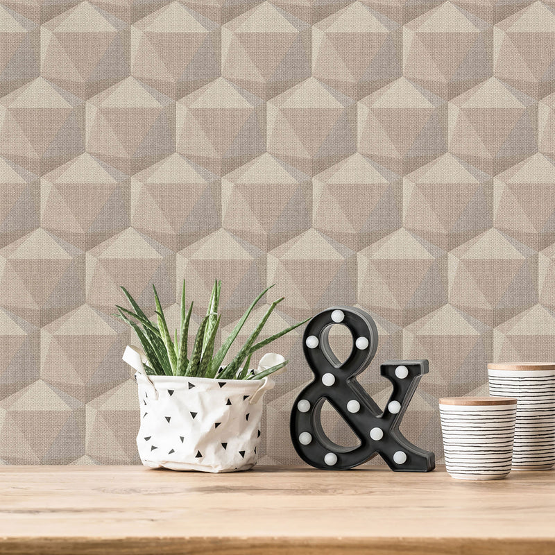 FS72022 Geometric Motif Fusion Wallpaper By Galerie