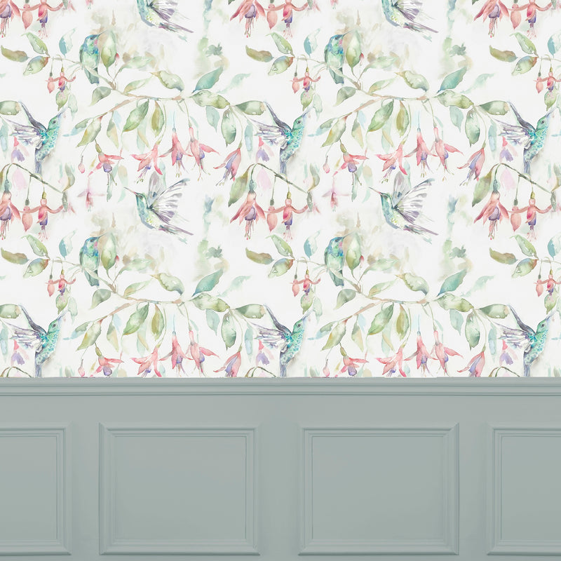 Fuchsia Flight Cream Wallpaper by Voyage Maison | FUCHSIA/WPO/FLI