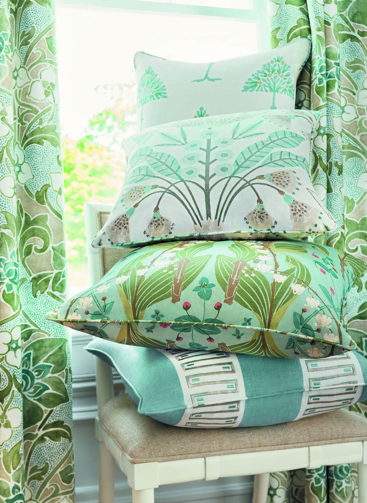 F914600 Woodford Sage Fabric by Thibaut