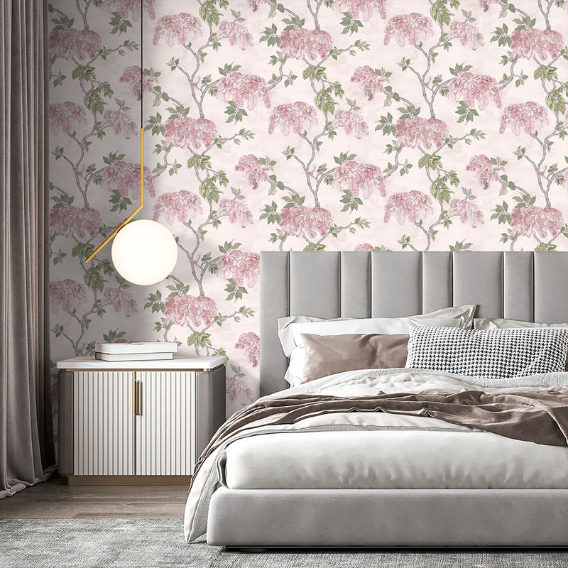 BMHD002/03B Feather Palm Heart Deco Rose Wallpaper by Brand McKenzie