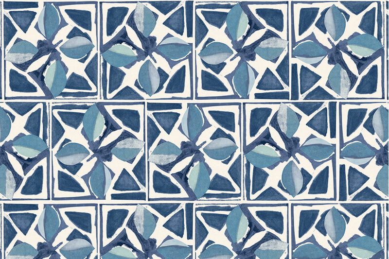 Fiori Cobalt Wallpaper by Christopher Farr Cloth