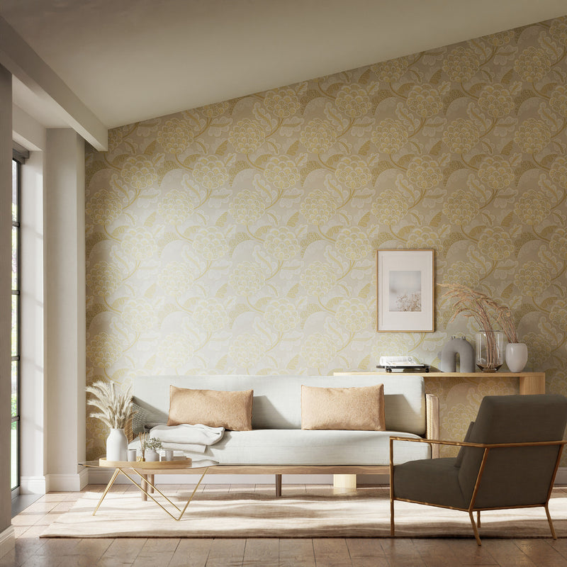 112935 Flourish Colour 3 First Light Wallpaper by Harlequin