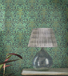 Fritillerie Original Brantwood Indigo and Teal Wallpaper By GP & J Baker