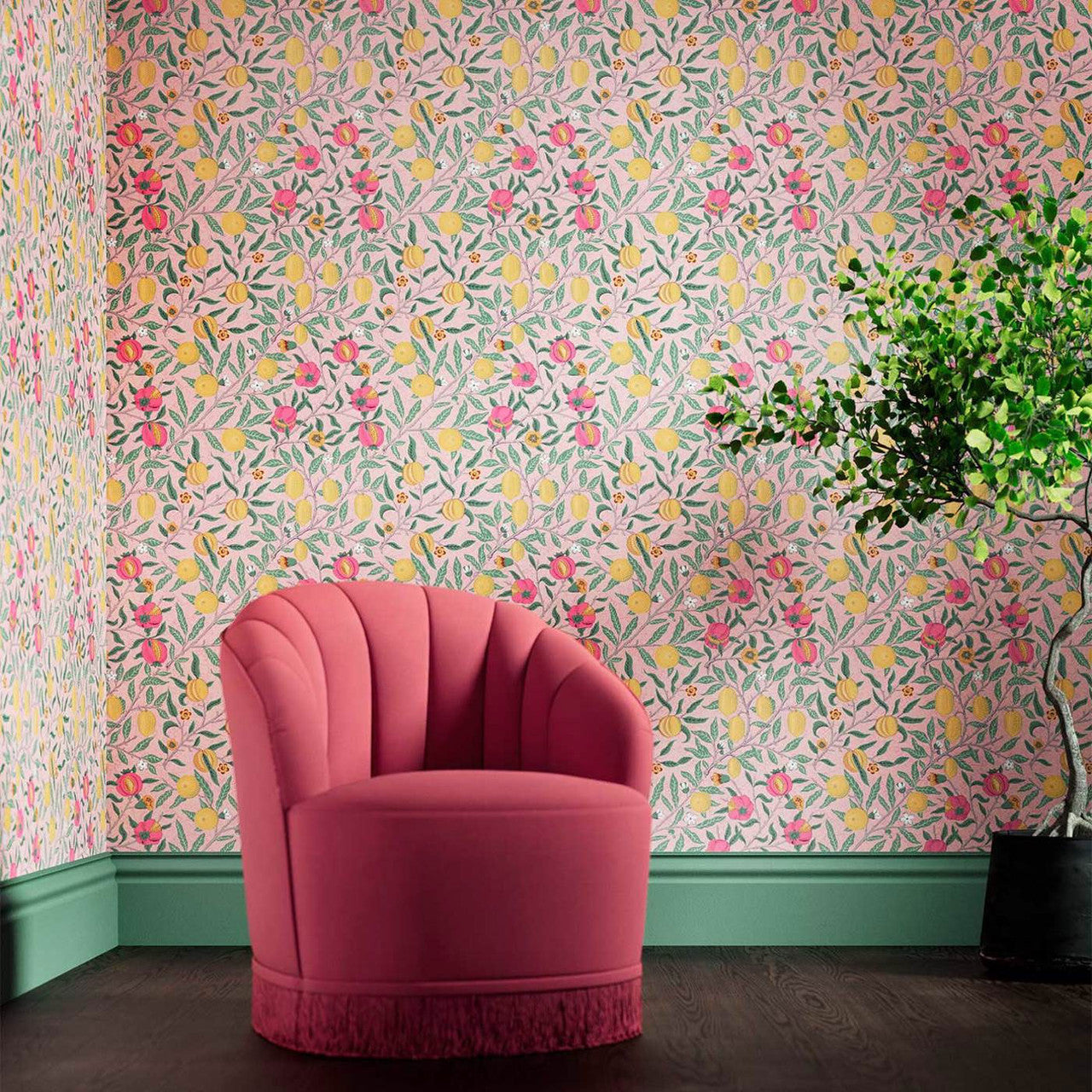 510010 Fruit Bedford Park Stardust Wallpaper by Morris & Co