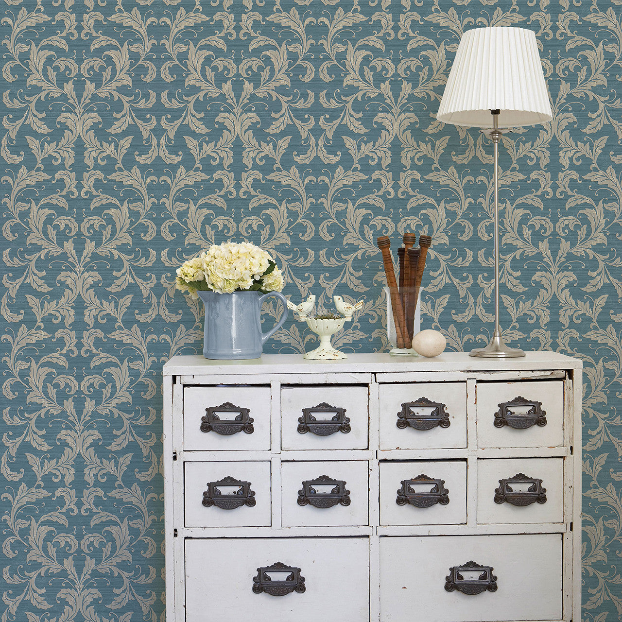 G34111 Linear Damask Nordic Elements Wallpaper by Galerie