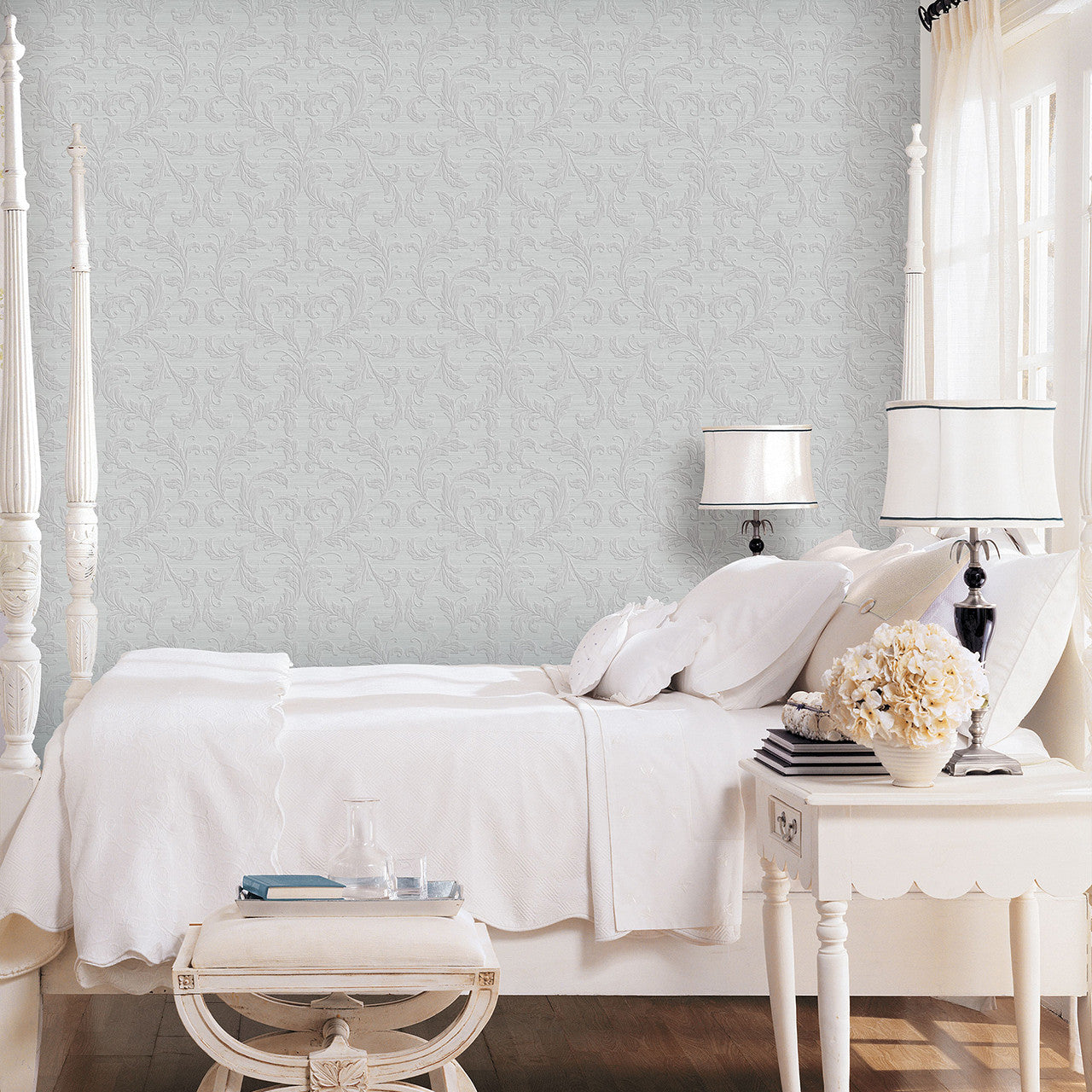 G34115 Linear Damask Nordic Elements Wallpaper by Galerie
