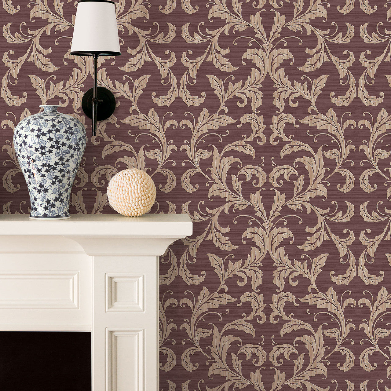 G34116 Linear Damask Nordic Elements Wallpaper by Galerie