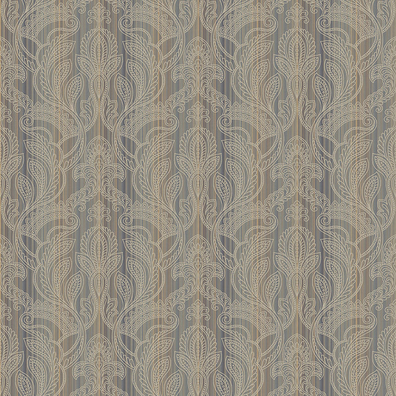 G34145 Metallic Thin Stripe with Paisley Nordic Elements Wallpaper by Galerie