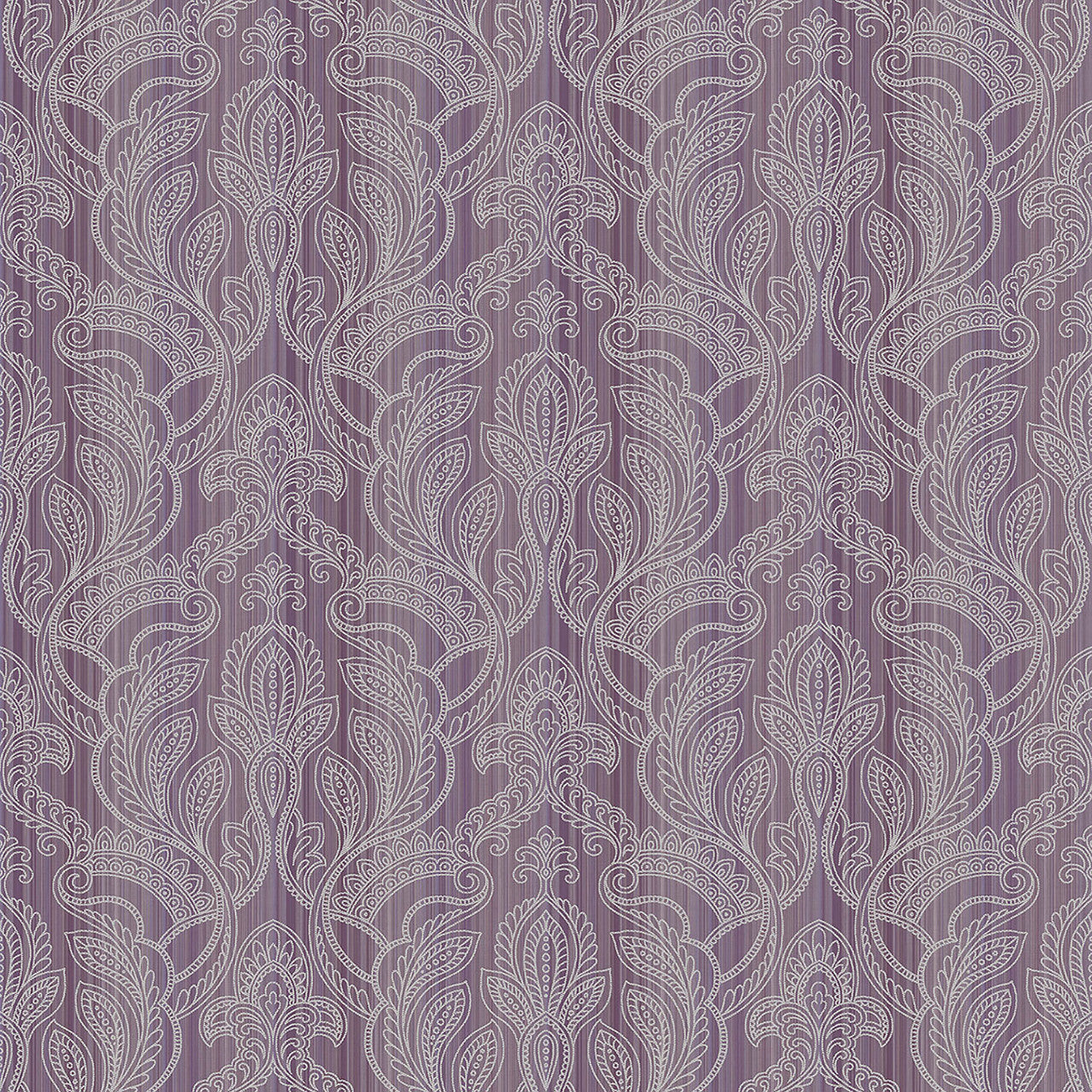 G34147 Metallic Thin Stripe with Paisley Nordic Elements Wallpaper by Galerie