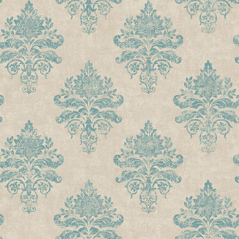 G34155 Medallion Damask Nordic Elements Wallpaper by Galerie