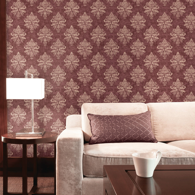 G34158 Medallion Damask Nordic Elements Wallpaper by Galerie