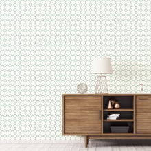 G45402 Bee Hive Just Kitchens Green and White Wallpaper By Galerie