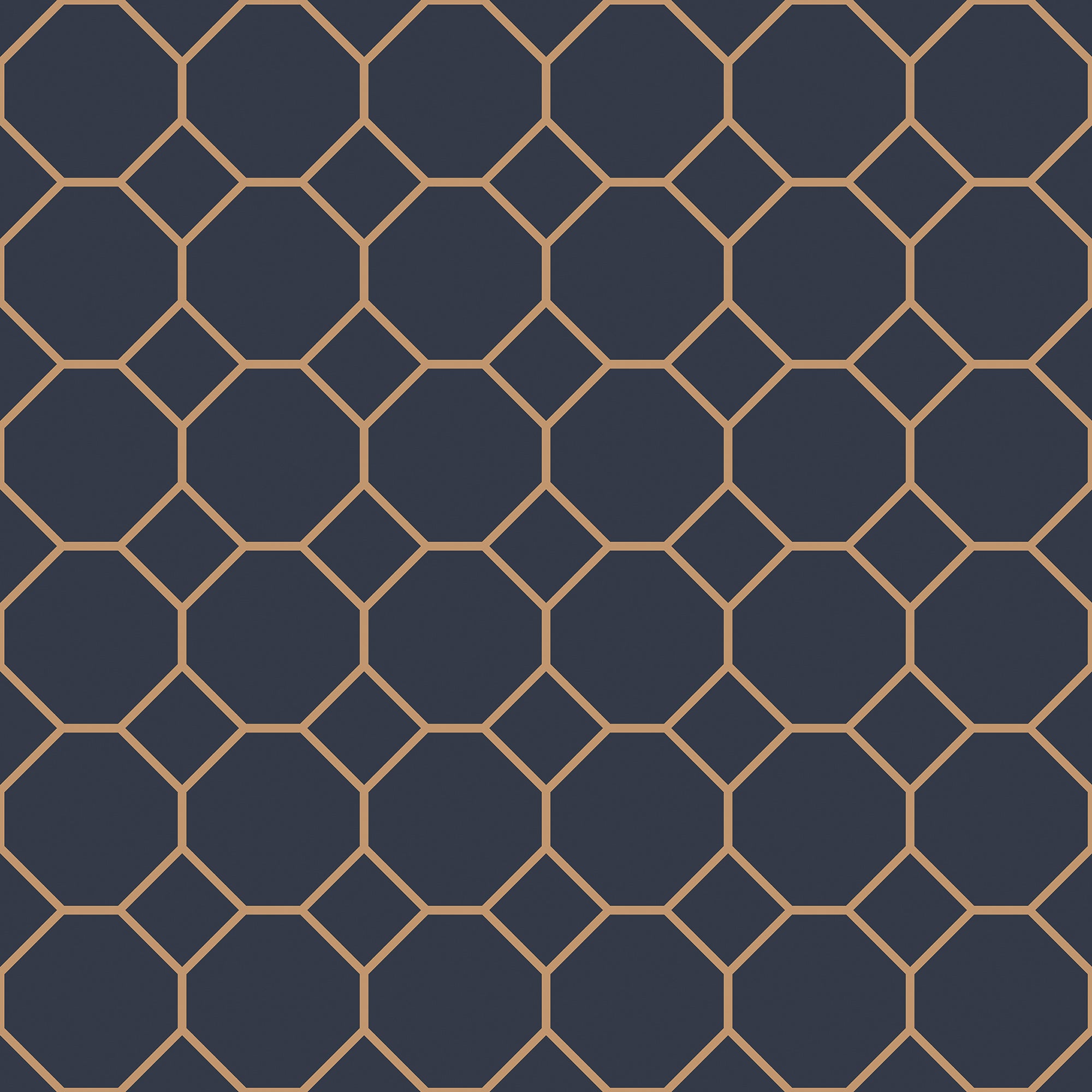 G45403 Bee Hive Just Kitchens Navy and Gold Wallpaper By Galerie