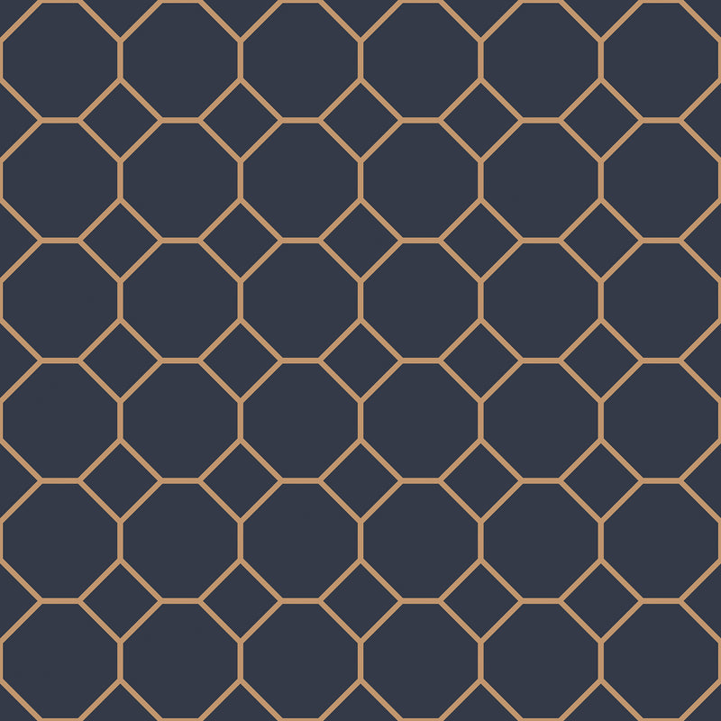 G45403 Bee Hive Just Kitchens Navy and Gold Wallpaper By Galerie