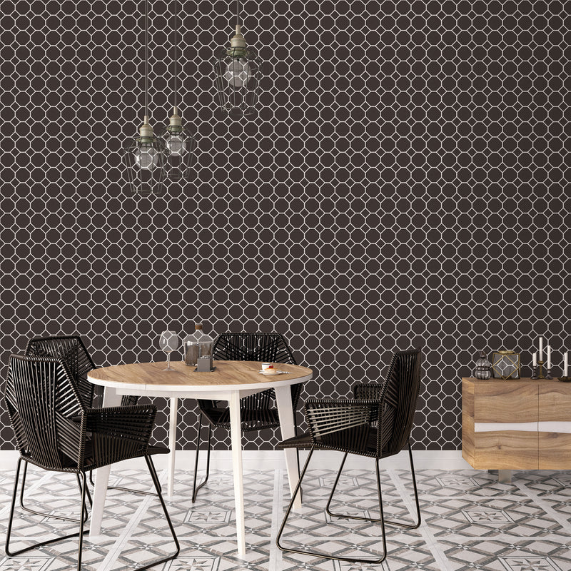 G45404 Bee Hive Just Kitchens Black and White Wallpaper By Galerie