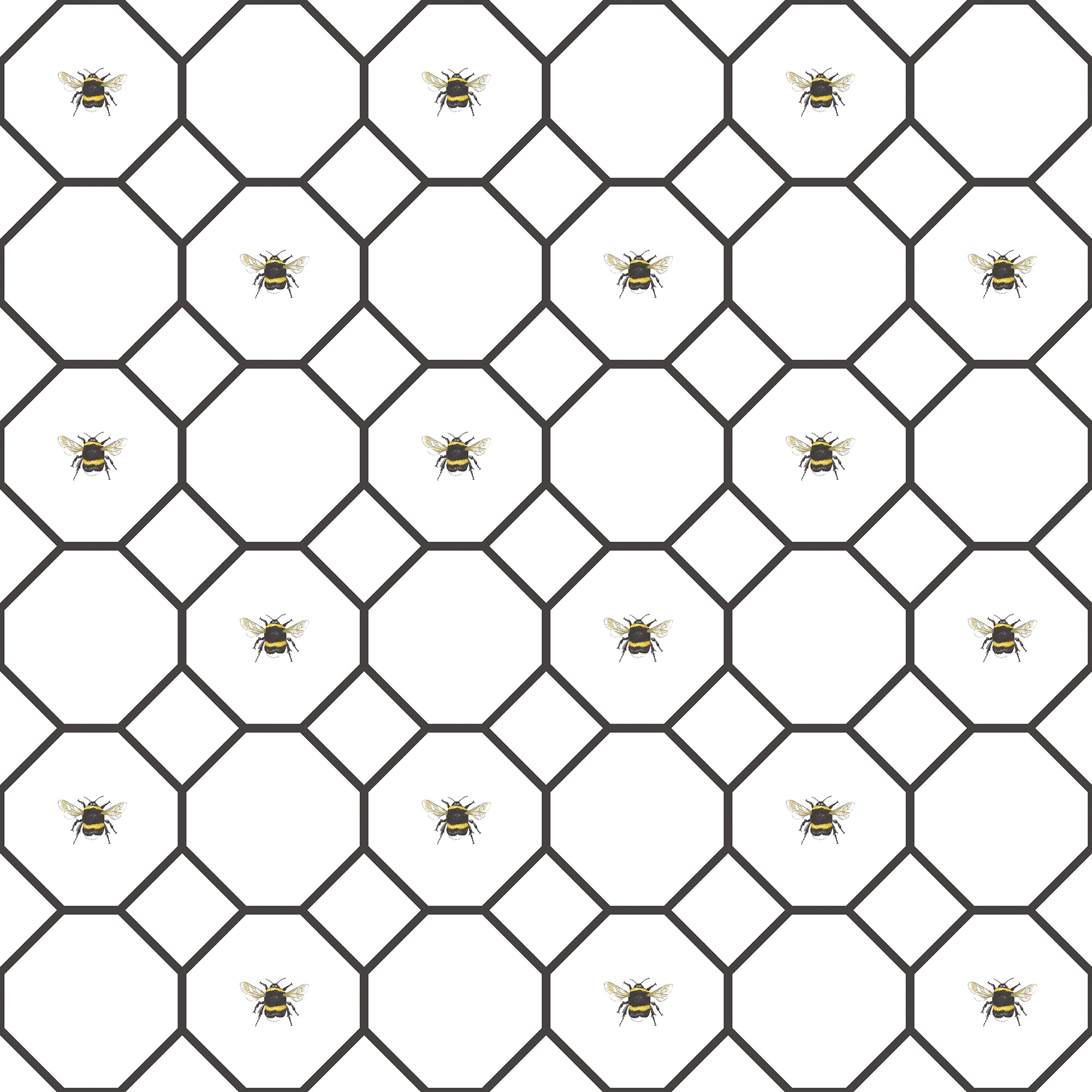 G45406 Bee Hive with bees Just Kitchens Black and White Wallpaper By Galerie