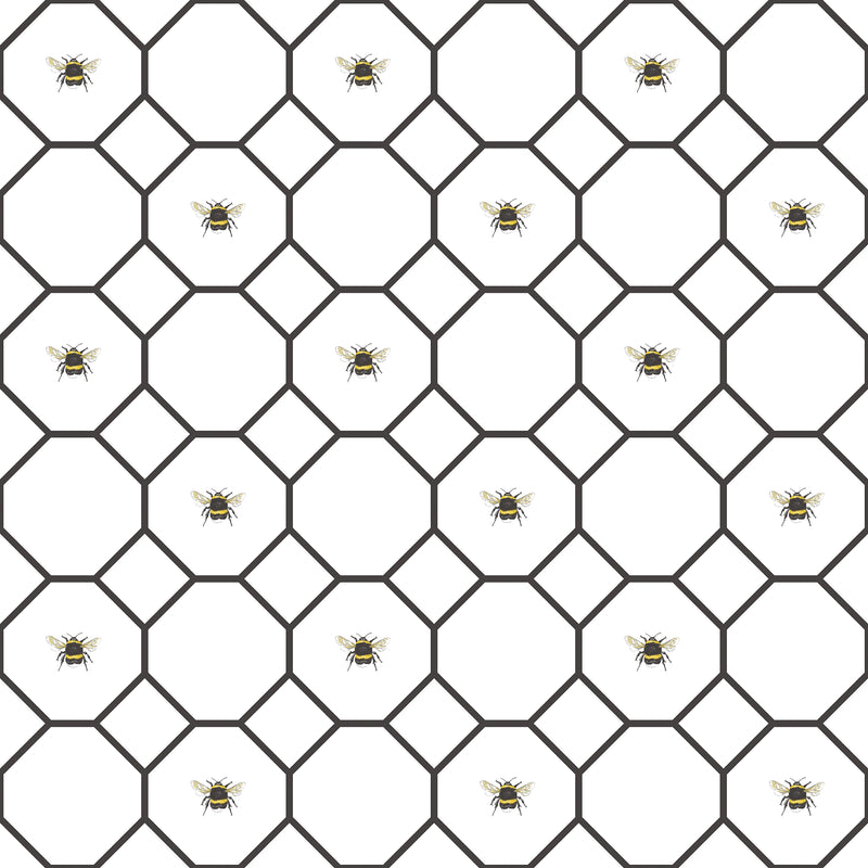 G45406 Bee Hive with bees Just Kitchens Black and White Wallpaper By Galerie