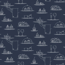 G45407 Chalkboard Menu Just Kitchens Navy Wallpaper By Galerie