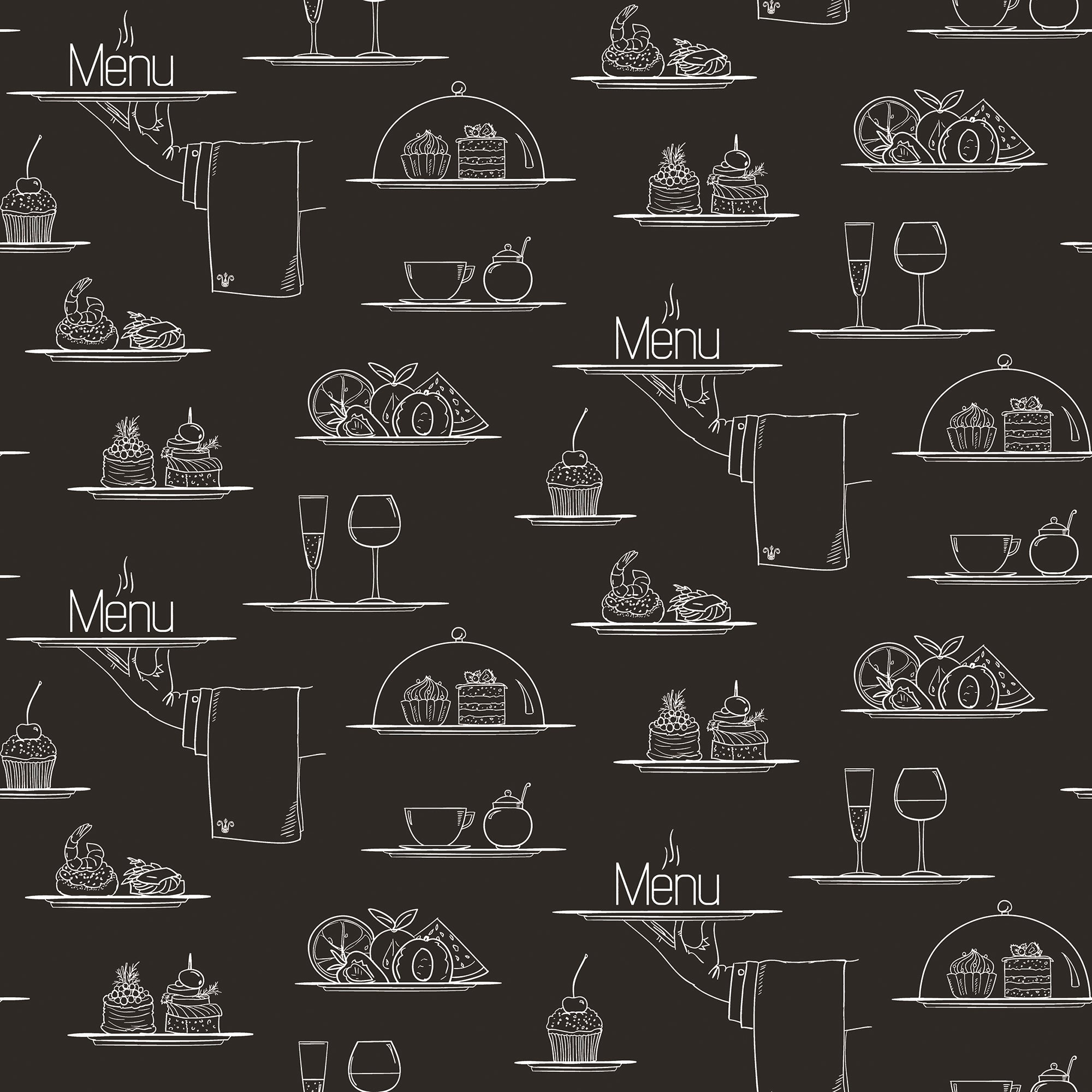 G45408 Chalkboard Menu Just Kitchens Black Wallpaper By Galerie