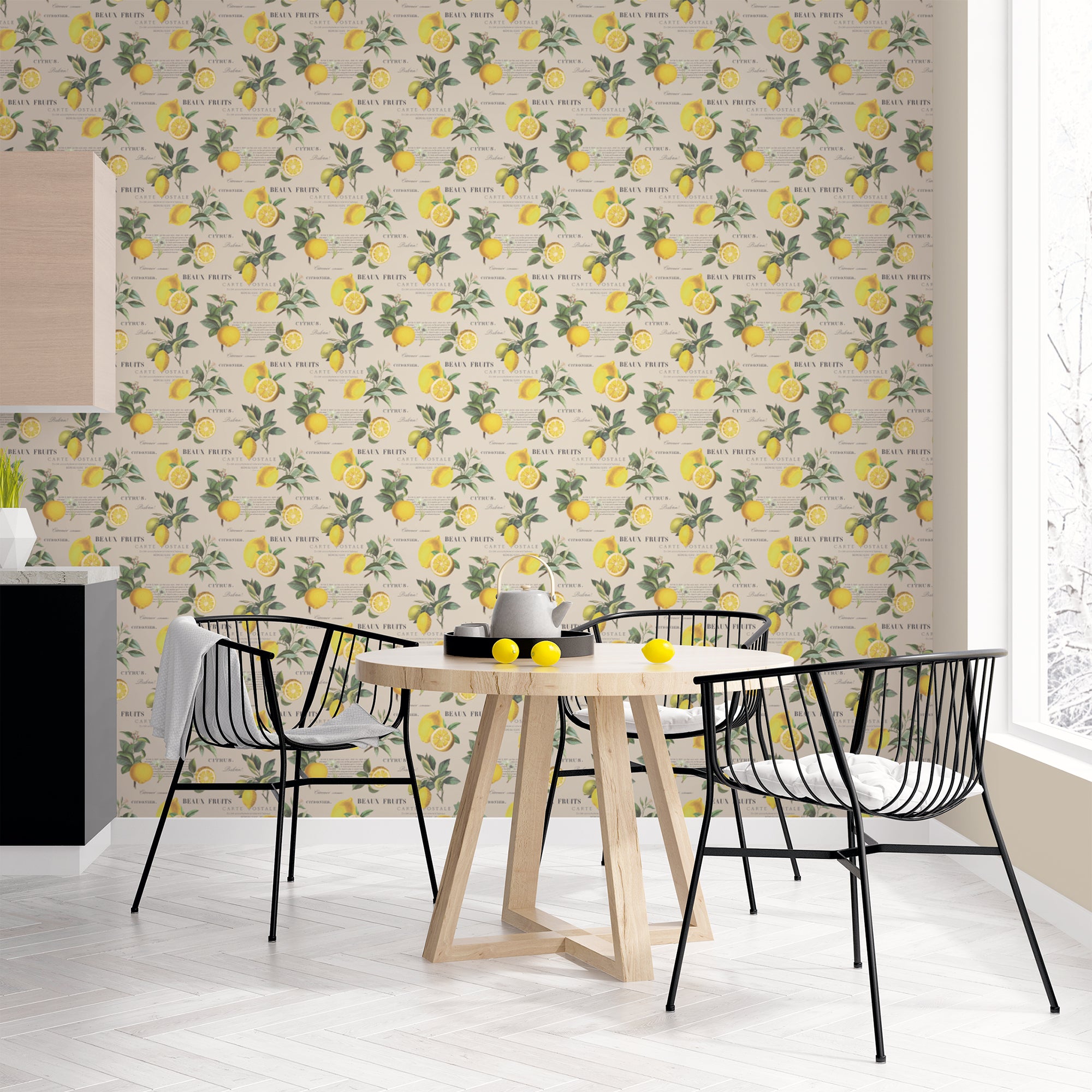 G45410 Citron Botanical Just Kitchens Taupe Wallpaper By Galerie