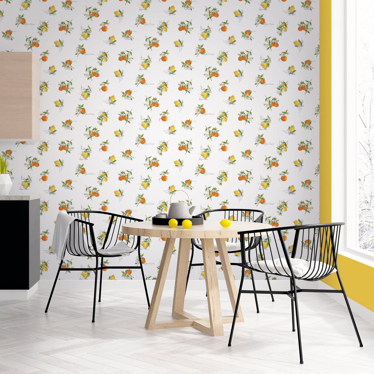 Citrus Toss Just Kitchens Orange, Yellow and  Green Wallpaper By Galerie